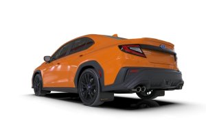 Subaru WRX Mud Flaps - Rally Armor - UR Series with Orange Logo - Black - `22-`25 Subaru WRX Mud Flaps - Rally Armor - UR Series with Orange Logo - Black - `22-`25